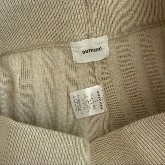 AUREUM Tan Casual Knit Bottoms with Ribbed Texture - Picture 4 of 4